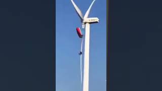 Man hits windmill while paragliding #viral #shorts