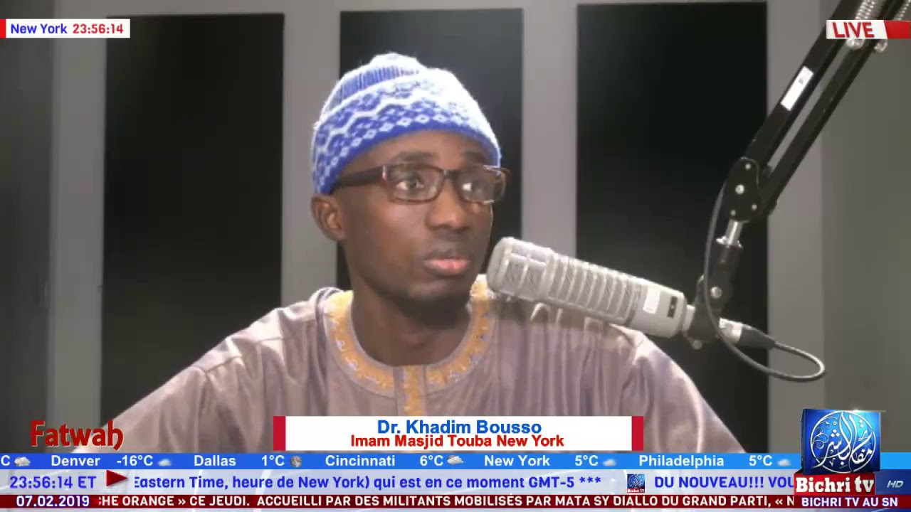 Fatwah du Jeudi 7 Fevrier avec Dr. Khadim Bousso Imam Masjid Touba NY