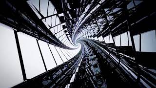 Abstract 3D Render, Black&White, Spiral, Vortex, Geometric,Tunnel, Loop, Visualizer, Sci-Fi Hypnotic