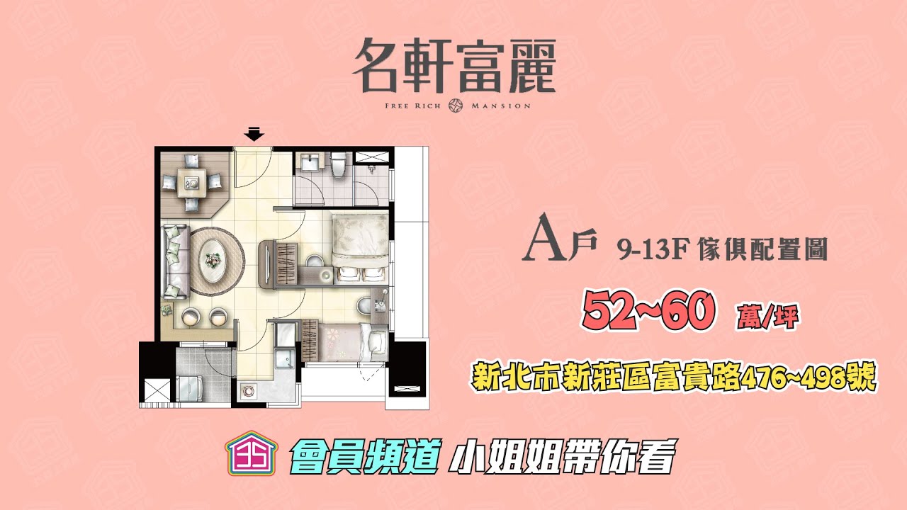 【會員頻道】☛新北市新莊副都心 | 名軒富麗 | 會員搶先看 | A戶22.32坪 ☚
