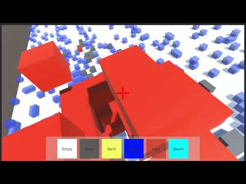 3D Falling Sand Cellular Automaton - (Mesh on CPU) Fast Parallel Calculations