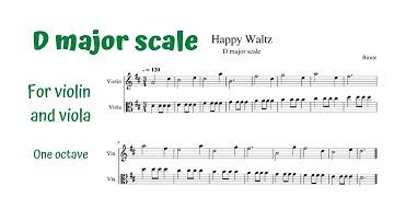 🎻 D Major Scale | “Happy Waltz” 💃🕺 Violin & Viola Duet (Play-Along) 💞🔔#HappyWaltz #DmajorScale