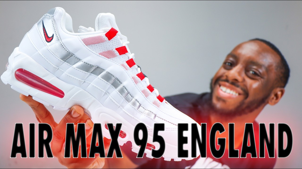 Nike Air Max 95 England White Silver Speed Red On Foot Review 