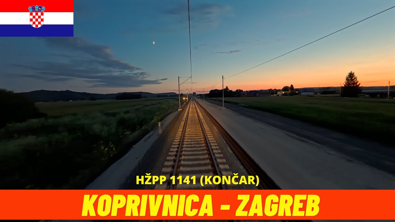Night Cab Ride Koprivnica → Zagreb (M102 & M201 railway, Croatia, July 2025) train driver's view 4K