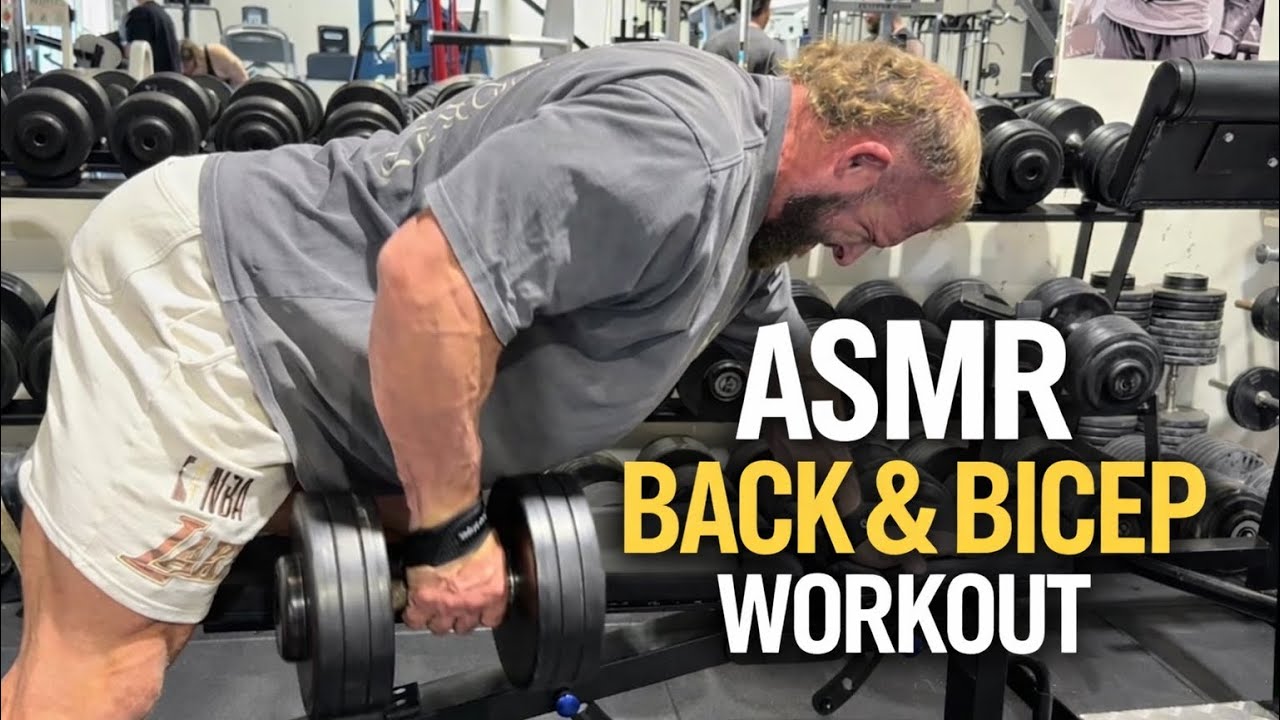 ASMR BACK AND BICEP WORKOUT 
