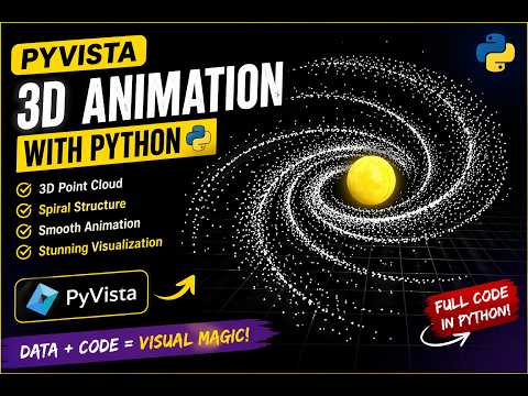 👉 Python 3D Animation using PyVista | Spiral Point Cloud Visualization 🔥