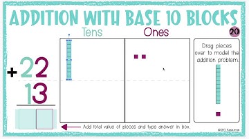 2 by 2 Digit Addition with Base 10 blocks without Regrouping