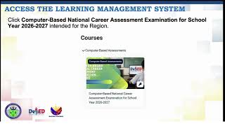 Details CB-NCAE 2026-2027 Accessing the Learning Management System (For Educational Purposes Only) Update