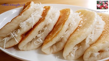 Bánh Bò Dừa Nướng Chảo, Cách làm Bánh Bò Rễ Tre Không hấp Không cần Lò thơm ngon mềm Xốp Vanh Khuyen