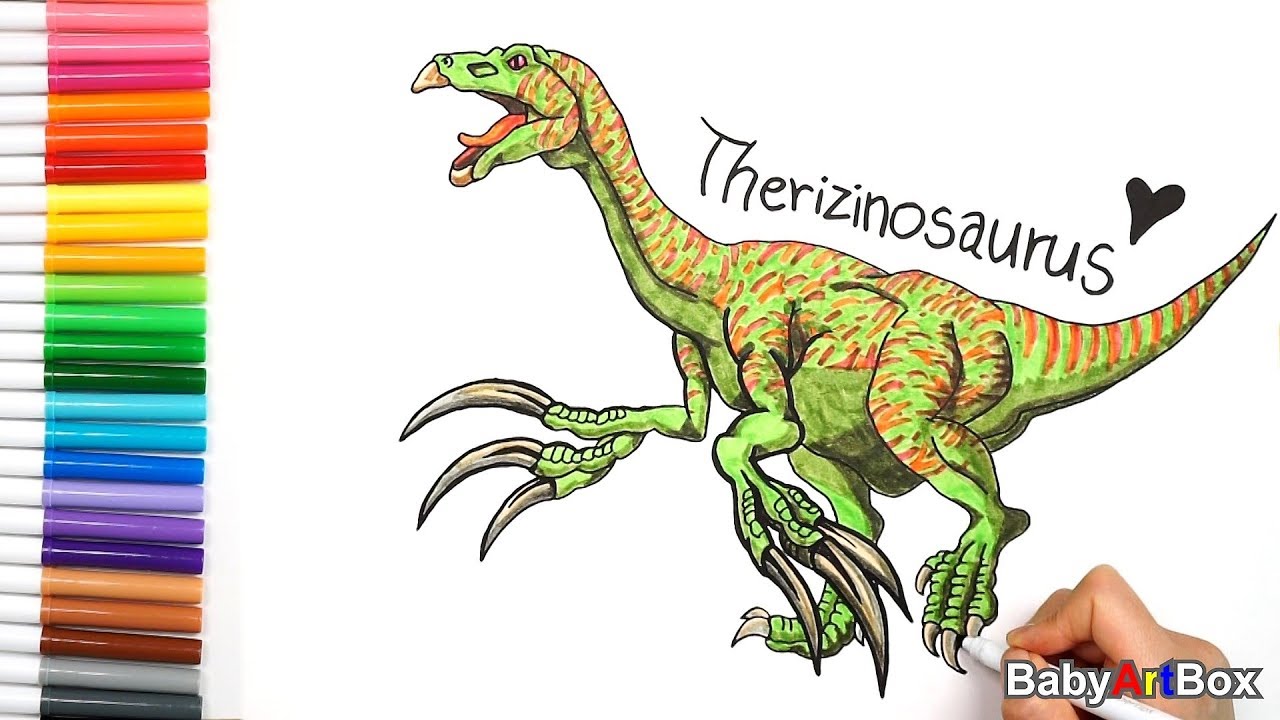 Learning to Draw Dinosaur 'Therizinosaurus' YouTube