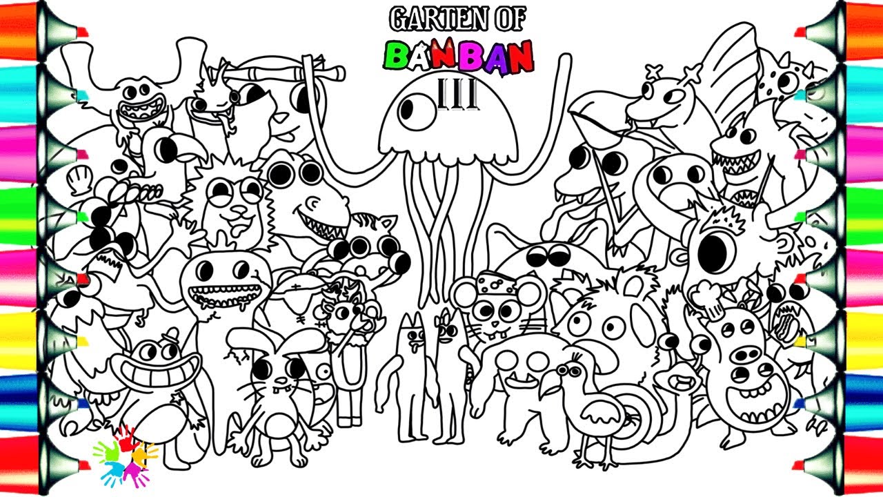 Garten of Banban 4 Coloring Pages from NEW THIRD Teaser Trailer / COLOR All  NEW MONSTERS / NCS MUSIC 