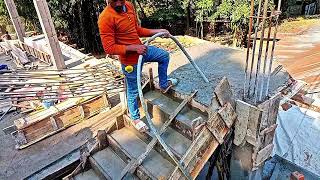 Simple Process to Make Concrete Stair👷‍♂️ for beginner