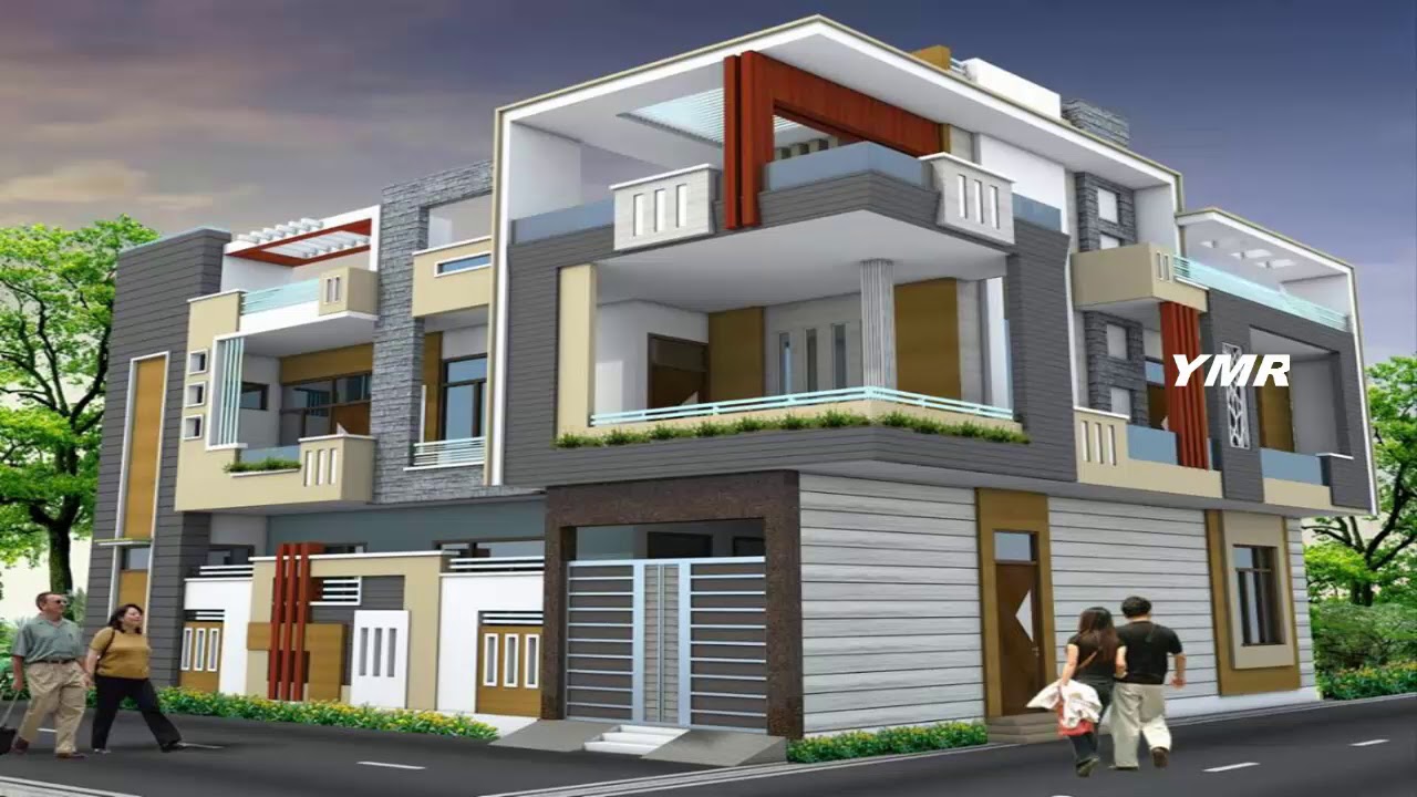 Best Double  floor  house  elevation  3 Duplex House  