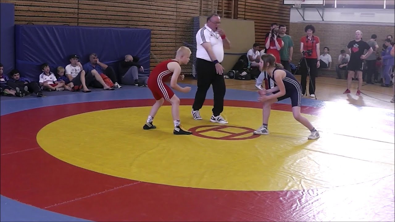 Boys Ringen Ringen, youth wrestling, girl vs. boy Lüttge - Ahlheim - YouTube