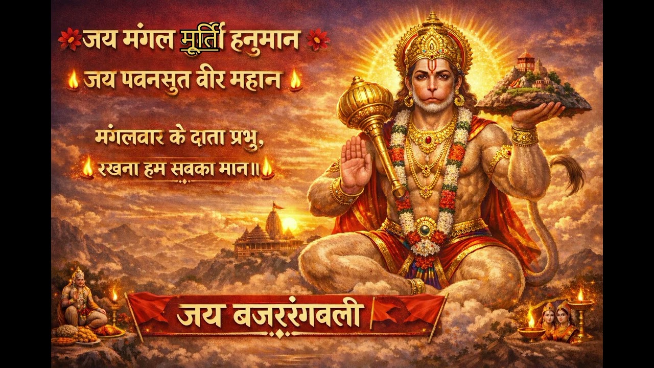 जय मंगल मूर्ति हनुमान,जय पवनसुत वीर महान। #jaybajrang 