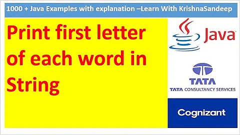 Java Program to get first letter of each word in String