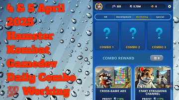 Hamster Kombat Gamedev Daily Combo 4 April | Today Hamster Kombat Daily Combo 5 April