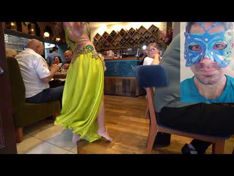 Turkish Belly Dancer With People In Turkuaz Restaurant London