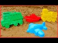 Vehicles for kids. Learn colors with mud pies.