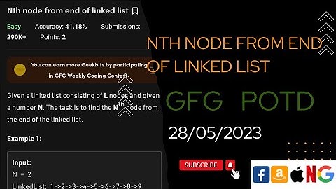Nth node from end of linked list Easy || potd 28 may 2023 @gfg @CodeThurst