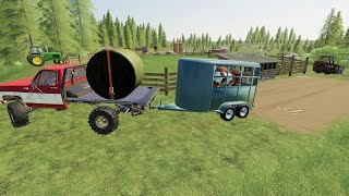 Selling our expensive race horse and baling hay | Back in my day 24 | Farming simulator 19 screenshot 2