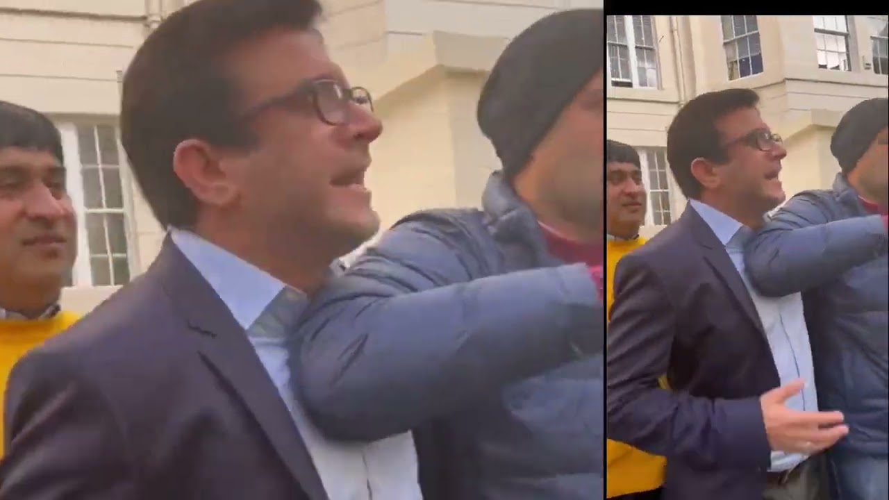Samaa, Geo journalists in London abusing a Pakistani woman outside Nawaz sharif office