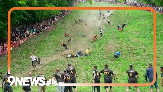 German YouTuber wins back-to-back cheese rolling race titles