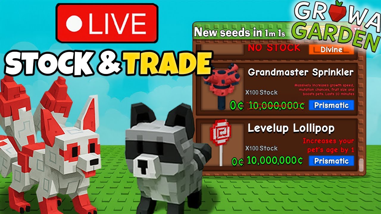 GROW A GARDEN STOCK and TRADE 24/7 🔴 LIVE's Banner