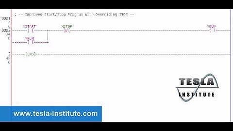 Improved Start-Stop ladder program with overriding STOP