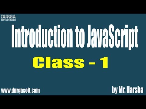 Learn JAVASCRIPT  Online Training || Class - 1 || by Harsha Sir