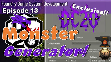DC20-to-Foundry Ep 13 - New Monster Generator by Onyxstudios! #foundryvtt #dc20