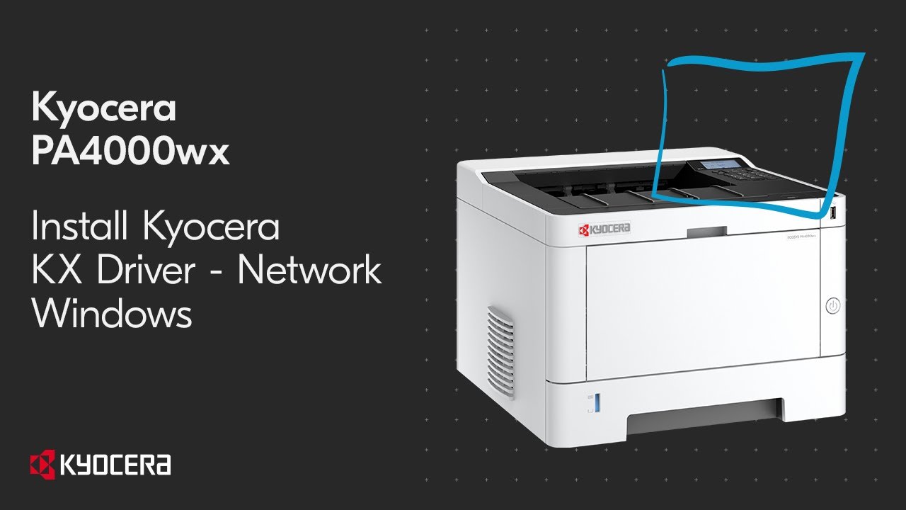 Kyocera PA4000WX Download/Install Kyocera KX Driver Via Network IP