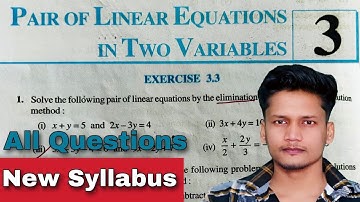 Class 10 Ex 3.3 Q1 Q2 Linear Equations in two variables Chapter 3 NEW CBSE NCERT Syllabus Rajmith