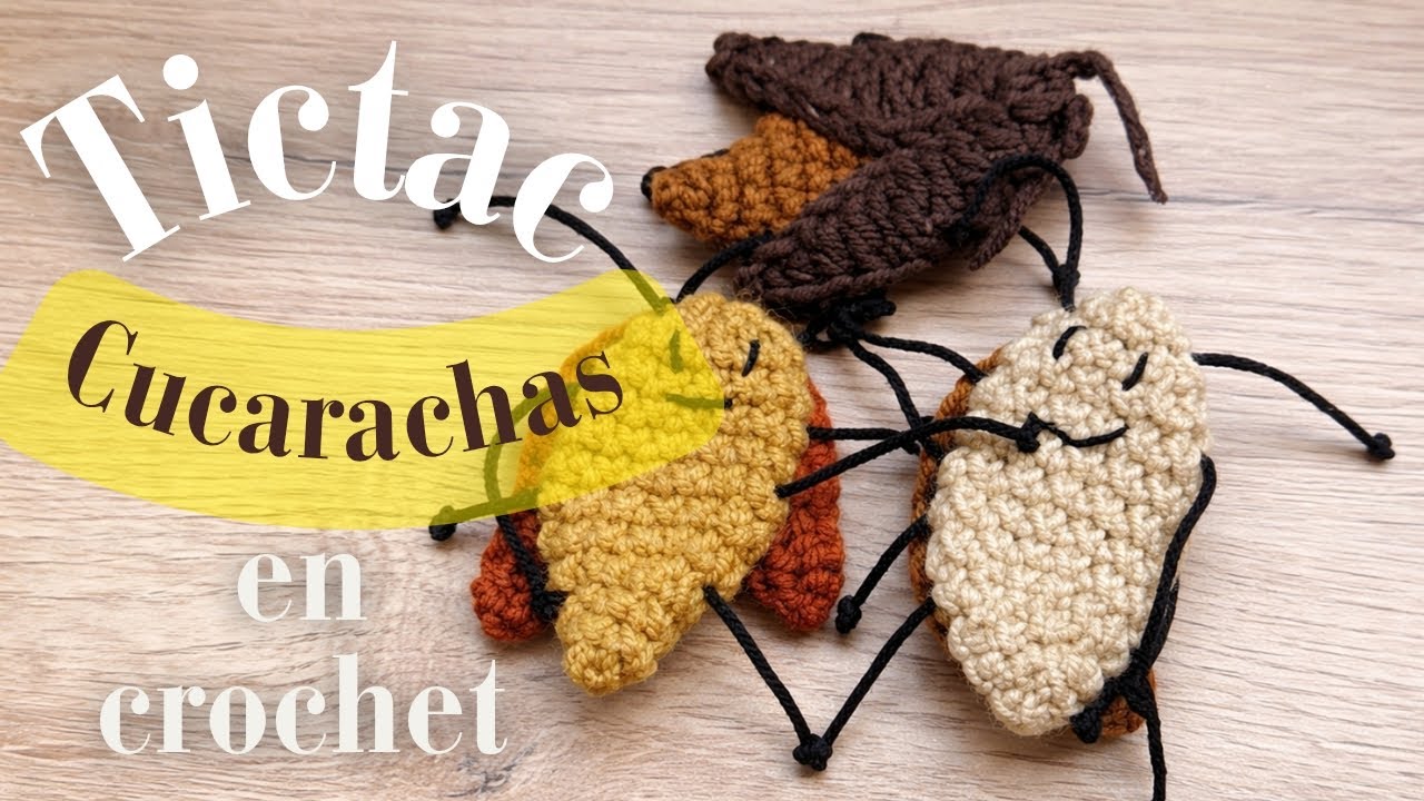 Anti estrés en crochet | Tic-tac cucaracha en ganchillo 🪳 #insects #crochet #cucaracha #ganchillo 