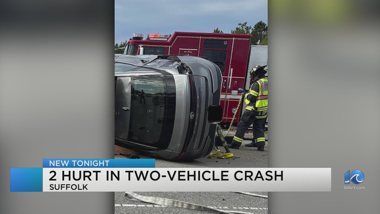 Suffolk crash leaves two people injured - YouTube