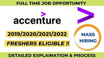 ACCENTURE MASS HIRING | 2019 2020 2021 2022 BATCH | FRESHERS ELIGIBLE