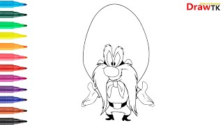 Yosemite Sam Coloring Page! 🤠💣 Easy Looney Tunes Cartoon Character Drawing & Painting