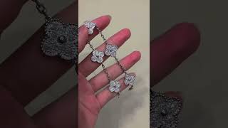 Custom Made Van Cleef Arpels Vintage Alhambra Bracelet 18K White Gold With Diamonds Information