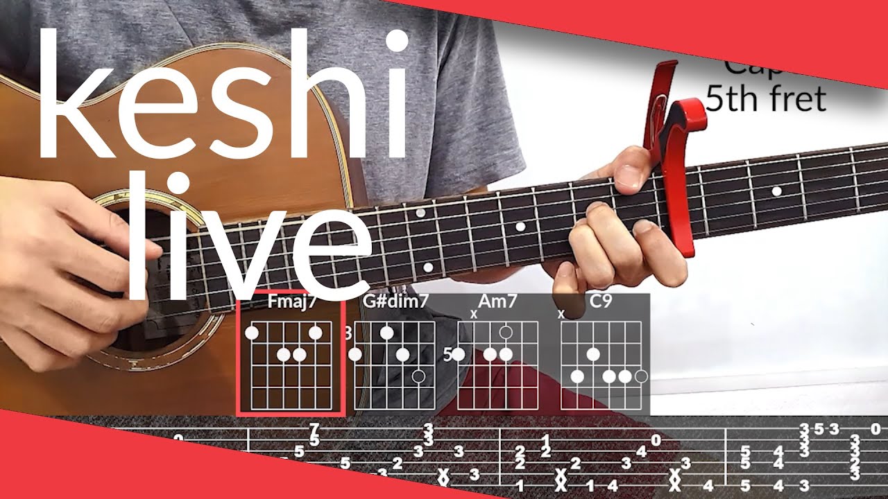 skeletons, live (keshi) Guitar Tutorial Tab, Chords YouTube