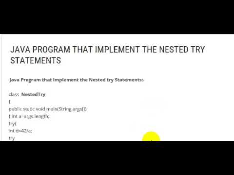JAVA PROGRAM THAT IMPLEMENT THE NESTED TRY STATEMENTS