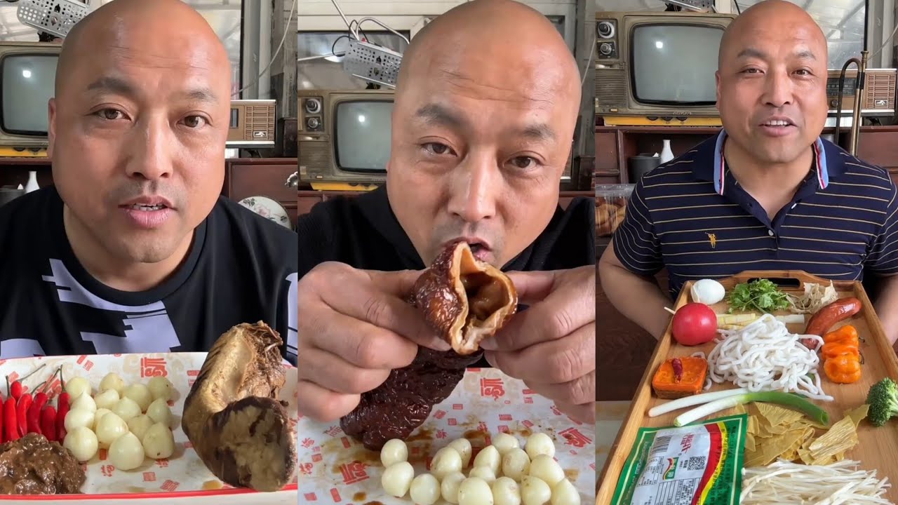 YUMMY/Challenge Eating Pork 🤤 Meat 🥓 Noodle 🍜😋, Friend Fish Chicken #food #chilli #pork #delicious 