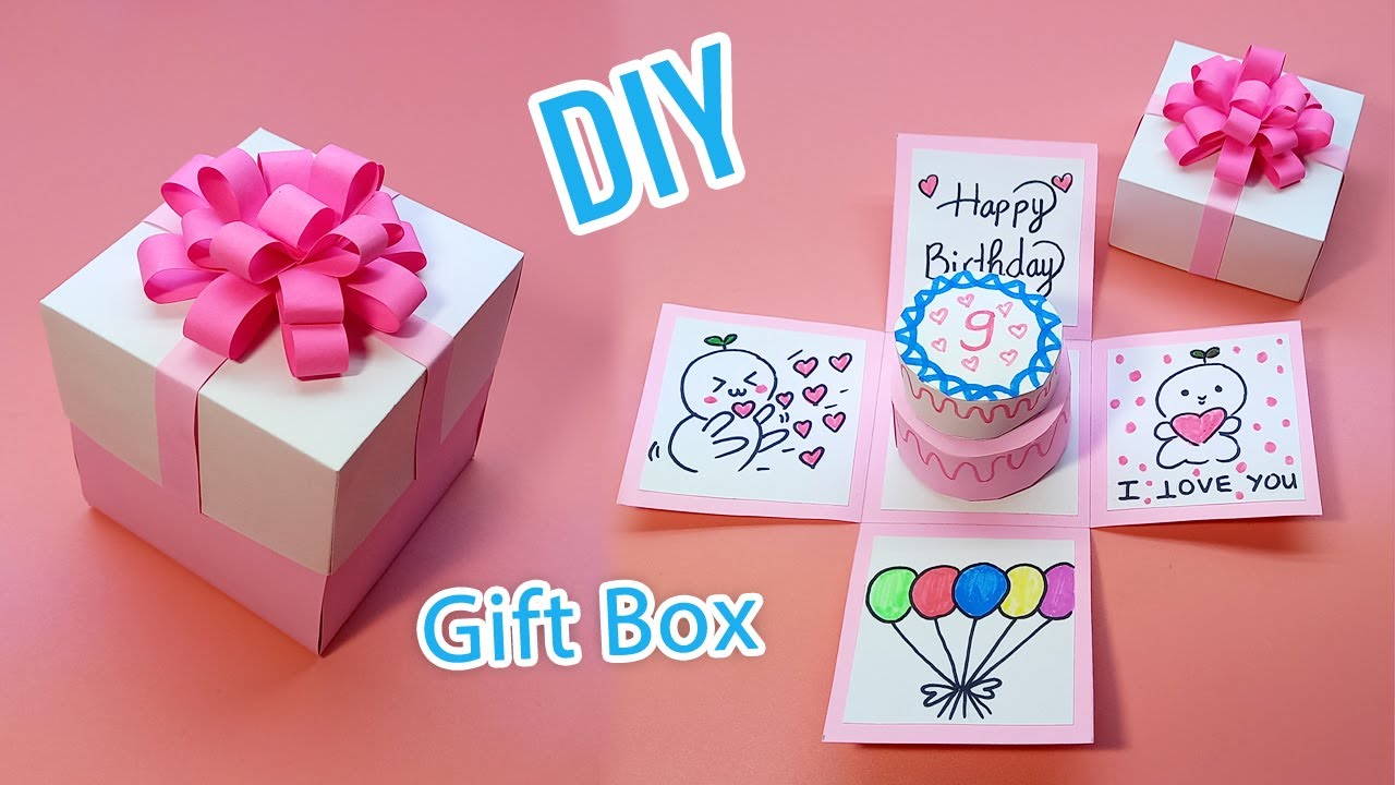 quà xinh New Cách làm Hộp Quà Sinh Nhật Cute tặng Bạn | DIY Paper Gift Box for Birthday | Liam Channel