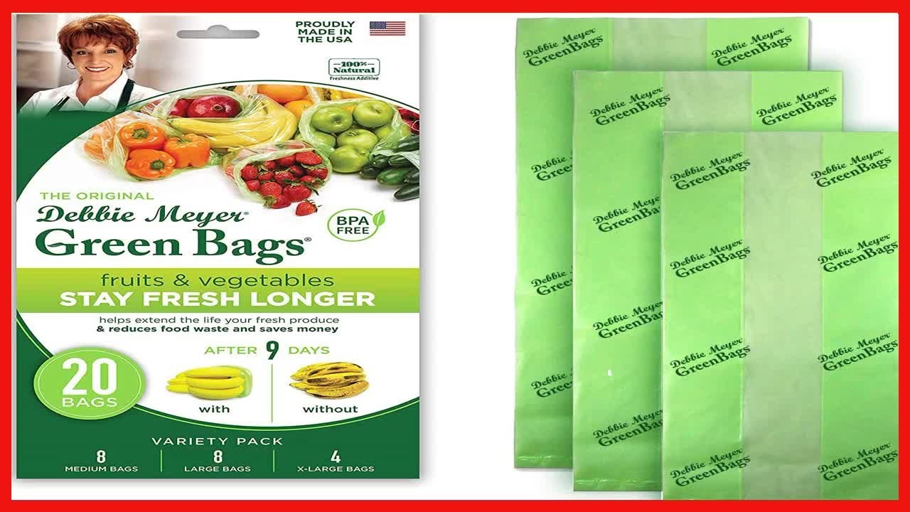 Debbie Meyer GreenBags 20-Pack (8M, 8L, 4XL) – Keeps Fruits, Vegetables,  and Cut Flowers, Fresh 