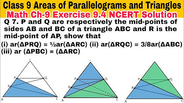 Class 9 Ex 9.4 Q 7 | Areas of Parallelogram and triangles | Chapter 9 | NCERT Solution | CBSE | Math