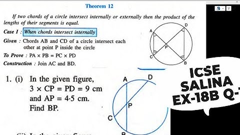 ICSE Class 10 | Selina Ex 18B q-1 | Intersecting Chords Theorem | internally intersecting chords