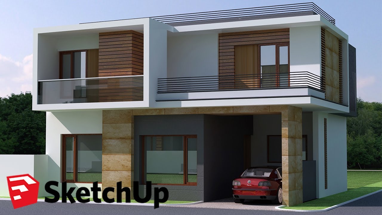 Sketchup House Design | Sketchup Building Design Tutorial | Sketchup 3d