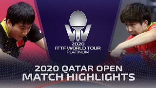 Liang Jingkun vs Wang Chuqin | 2020 ITTF Qatar Open Highlights (1/4)