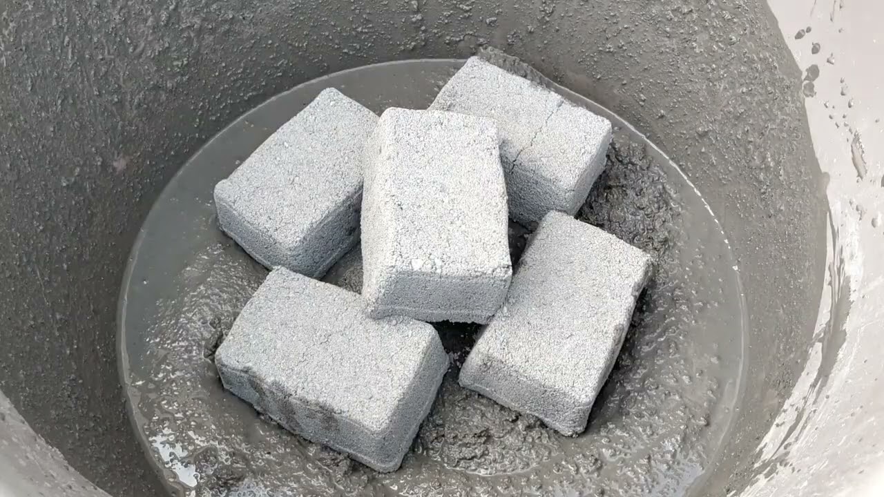 Dusty gritty sand cement crumbling in water 💦 SA ASMR