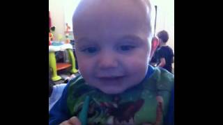 1 yr old watches himself on video