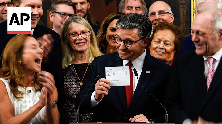 Mike Johnson and Republican lawmakers celebrate passing Trumps' bill